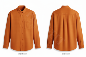 Camisa de Vestir de Manga Larga Personalizada, Corte Slim, con Bolsillo en el Pecho, de Tela de Mezcla de Algodón de Alta Calidad, para Hombre - Product Image 3