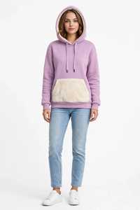 <b>Women's</b> Regular Fit Solid Breathable Casual Long Sleeve Regular Length Modal Zip-Through Hoodie with Front Logo and Pockets - Product Image 1