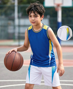 Ensemble Maillot et Short de Basketball Sublimé pour Garçons – Tenue de Sport Athlétique Sans Manches pour Jeunes Équipes - Product Image 2
