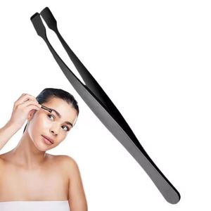 Pince à épiler de précision en acier inoxydable à pointe lisse pour l'application de faux cils - Product Image 6