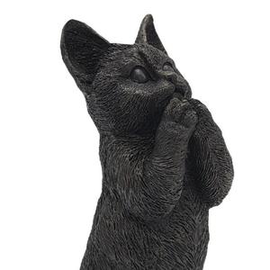 Sculpture de chat noir sur pied, figurine de chat vintage faite à la main, décoration de jardin extérieur, designs personnalisables - Product Image 3