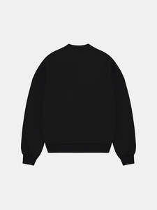 Sudadera de Cuello Redondo Extra Grande para Hombre, Color Negro Sólido, Tejido de Poliéster/Algodón, Estilo Casual para Otoño, Impresión Digital - Product Image 2