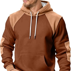 Sweat-shirt à capuche pour homme 100% coton, manches raglan, couleur unie, pull décontracté respirant 370g, coupe ample pour l'hiver - Product Image 3