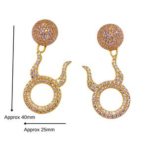 Gold Plated Moissanite <b>Drop</b> <b>Earrings</b> Number 8 Shape Women's Luxury Party Jewelry - Product Image 2