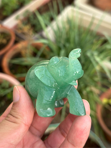 Figura de Elefante Tallada a Mano en Aventurina Verde, Decoración de Cristal para la Buena Suerte, Regalo Espiritual para el Hogar y el Altar - Product Image 2