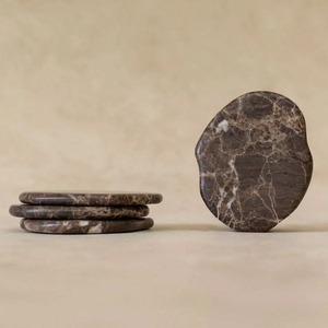 Black Marble Organic Shape Coaster Set Luxury Natural Stone Drink Coasters Modern Tabletop Decor Elegant Beverage Holder Handnew - Product Image 3