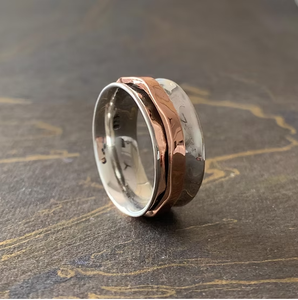 Unisex <b>Spinner</b> Band Bohemian <b>Ring</b> 925 Sterling <b>Silver</b> Fidget Handmade Engagement Gift Wedding Anniversary Party Jewelry - Product Image 3