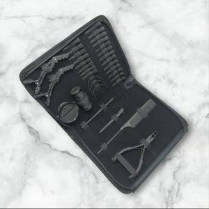 Kit d'outils professionnels pour extensions de cheveux à usage en salon, ensemble d'outils d'application pour cheveux naturels avec pinces, peigne, aiguille et boucle - Product Image 4