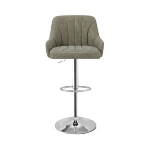 Modern Adjustable <b>Swivel</b> <b>Bar</b> <b>Stool</b> with Arms, PU Leather Upholstered Counter Height Chair for Dining Room, Pub & Restaurant - Product Image 1