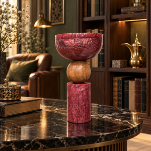 Brûleur à Bakhoor en bois de résine solide avec acier inoxydable |   Porte-encens Oud Arabe Mabkhara pour la maison, l'hôtel, la décoration du Majlis, coffret cadeau - Product Image 2