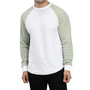T-shirt à manches longues raglan pour homme, coupe oversize, en coton premium, style streetwear, col rond, décontracté, avec manches contrastantes, vente en gros, fourniture OEM - Product Image 6