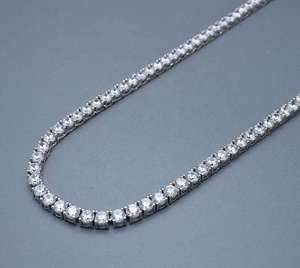 Collier en diamant cultivé en laboratoire, plaqué or, chaîne tennis, pierres scintillantes certifiées, design classique, cadeau parfait pour un anniversaire - Product Image 2