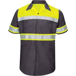 Chemise décontractée d'été pour hommes, manches longues, coton et polyester, fluorescente, réfléchissante, haute visibilité, respirante, anti-UV, vêtements de travail, sécurité - Product Image 3
