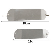 11in/28.5cm Chrome Sliver Fishing Flasher Lure avec 2 ailerons Saumon Deep Diver Plate ABS Plastic Trolling Bait
