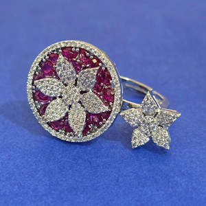 Available At Reasonable Price American Diamond <b>Adjustable</b> <b>Ring</b> with Rhodium Plating 444869 - Product Image 3