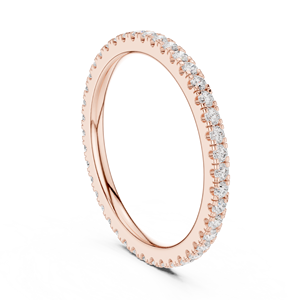 Anillo de compromiso y aniversario para mujer Aries Jewel, minimalista, certificado por IGI, con diamante cultivado en laboratorio, corte brillante, banda de eternidad completa, 14K - Product Image 1