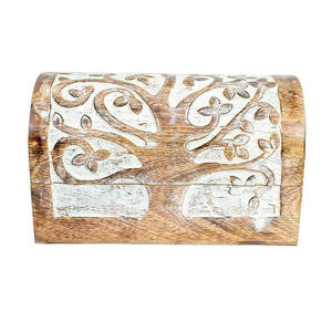 <b>Cheap</b> Vintage Wooden Storage Box for Jewelry, <b>Rings</b>, Earrings, Coins and Decorative Keepsakes with Handmade Carved Craftsmanship - Product Image 5