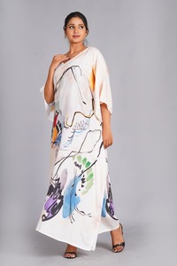 High Quality Women's Luxury <b>Kaftan</b> Satin Fabric Floral Printed Pure Cotton Summer <b>Beach</b> Cover up for Gift Great Price - Product Image 3