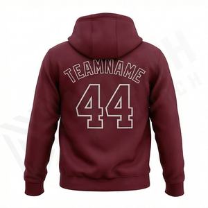 Sweat-shirts à capuche entièrement zippés OEM pour hommes et femmes, design personnalisé, écusson avec nom d'équipe, tissu en mélange de coton, veste à capuche, vente en gros, couleur personnalisée - Product Image 2