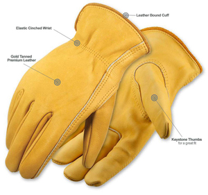 Durable Construction Builders Safety Work <b>Gloves</b> Abrasion Resistant Anti Cut Leather <b>Driver</b> <b>Gloves</b> Keystone Thumb Driving <b>Gloves</b> - Product Image 5