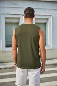 Camiseta sin mangas para hombre de marca privada, con logo personalizado, al por mayor, top corto sin mangas, ropa deportiva para gimnasio, entrenamiento, OEM, ODM - Product Image 3