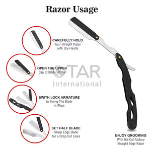 Navaja de Afeitar Profesional Plegable para Barberos, para Afeitado Preciso de Barba, Calidad de Salón de Belleza, para Uso Profesional - Product Image 6