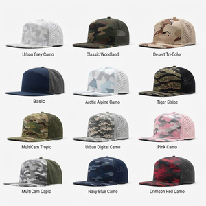 Custom Logo Breathable Waterproof Unisex Snapback <b>Cap</b> <b>Camo</b> Pattern Adjustable 7-Panel Casual Hat Front Panel - Product Image 5