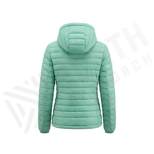 เสื้อแจ็คเก็ตมีฮู้ดผู้หญิงฤดูหนาวแขนยาวสีทึบโพลีเอสเตอร์บรรจุเสื้อโค้ทน้ำหนักเบาน้ำหนักเบา - Product Image 2