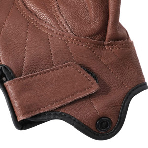 Leather <b>Half</b> Finger Racing Gloves Adjustable Hook And Loop Closure For Riding Outdoor Activities Unisex Anti <b>Slip</b> Protection - Product Image 4