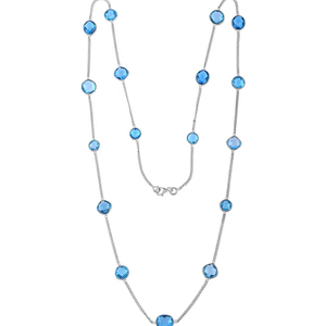 Collar de Topacio Azul en Plata de Ley 92.5 KLSS-40163 - Product Image 3