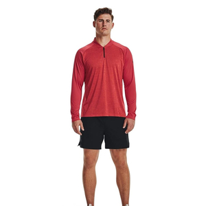T-shirt léger personnalisé à col zippé pour adulte, couleur rouge, jersey extensible 4 directions, t-shirt zippé 3/4 doux - Product Image 4