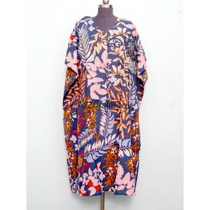Maxi Kaftán Estampado de Algodón 100% Indio, Vestido Casual de Verano para Mujer, Estampado Étnico, Ecológico - Product Image 1
