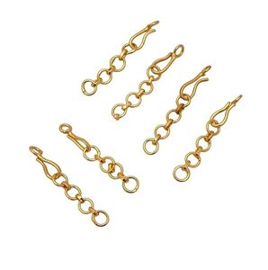 Chaîne de collier en laiton plaqué or, chaînes à boucles de connexion, lot de 6 pièces dorées - Product Image 1
