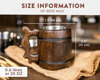 Mug à bière en bois brun écologique personnalisé avec poignée, cadeau pour témoin de mariage, gravure personnalisée, 20 OZ, cadeau d'affaires moderne et luxueux