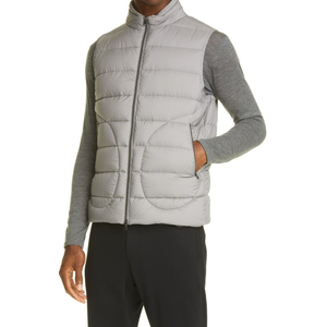 Men’s Grey Padded Gilet High Collar Zip Closure Sleeveless Quilted <b>Vest</b> With Side Pockets for Winter Casual Outerwear Wholesale - Product Image 5