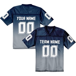 Maillot de football américain en maille polyester, sublimation, maillot de rugby vierge, uniforme de football américain pour hommes, col en V, manches courtes - Product Image 1