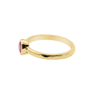 Anillo de Plata de Ley 925 al por Mayor, Chapado en Oro Amarillo, con Rubí Natural Redondo Engastado en Bisel, Joyas Memoria - Product Image 2