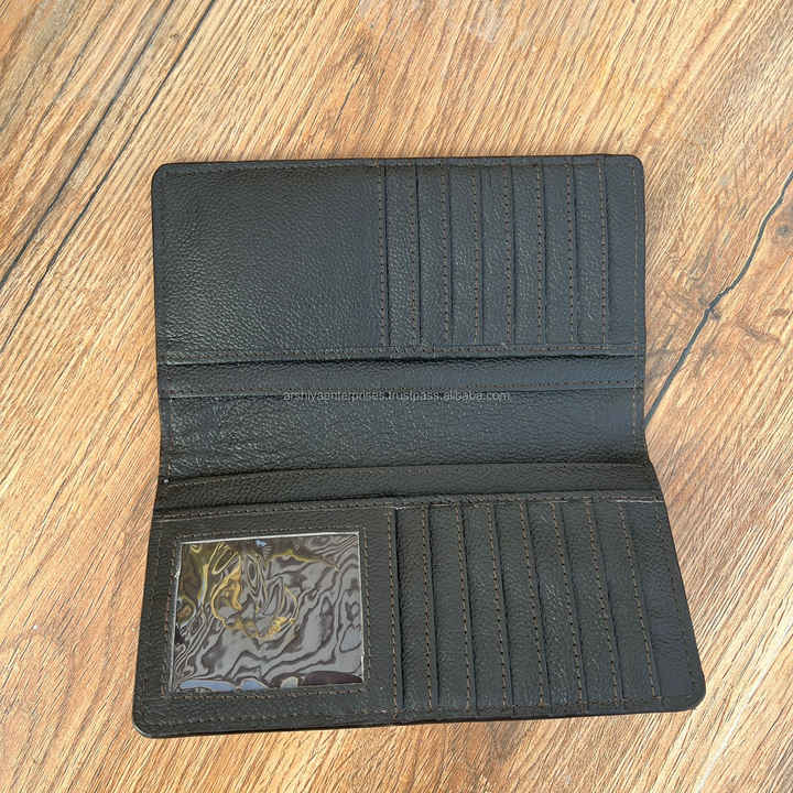 Best Selling Designer Long Designer Leather Wallet Stylish Cowhide Carving Phone Case Hand Tooled Multi-Use Stylish Collection