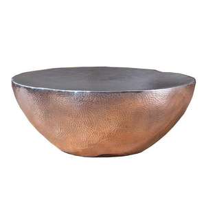 Mesa de centro antigua con acabado dorado en forma de flor, de metal, para uso decorativo en el hogar, sala de estar, villas, mueble de mesa de centro. - Product Image 6