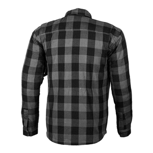 Chaqueta de Franela Protectora Gris y Negra para Motocicleta y Camisa de Montar con Armadura de Nivel 2 y Camisa de Franela Resistente a la Abrasión para Hombre - Product Image 3