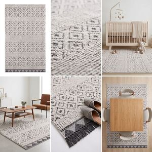 Tapis en coton tissé à la main, motif géométrique moderne en forme de losange, tapis de sol bohème pour salon, chambre, hôtel, décoration intérieure - Product Image 6