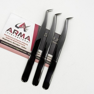 Pince à cils Plasma Black 65 degrés, pointe en fibre pour volume, durable, pointe fine et précise, pour extensions de cils, avec logo - Product Image 5