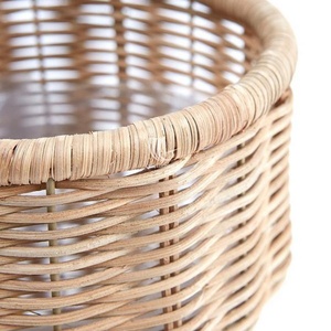Top Trending Rattan <b>Wicker</b> Planter with <b>White</b> Metal Stand, Natural Woven Plant Pot Holder Wholesale from Vietnam - Product Image 4