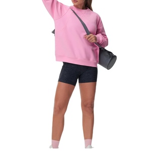 Servicio OEM de alta calidad de cuello redondo de manga larga de hombro caído bordado casual sudadera logotipo personalizado mujeres pulóver sudaderas con capucha - Product Image 2