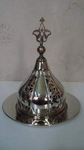 Bol à bonbons élégant en laiton décoratif fait main avec revêtement perlé, plat de service pour sucre et chocolat, cadeau pour les amoureux, cristal blanc pur - Product Image 6