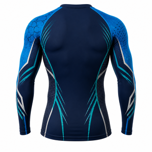 เสื้อรัดกล้ามเนื้อแขนยาวสำหรับผู้ชาย OEM สำหรับออกกำลังกายและเล่นกีฬา รับสกรีนโลโก้และพิมพ์ลายตามสั่ง - Product Image 2