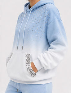 Sweat à capuche personnalisé pour homme, effet délavé, impression DTG, haute qualité, en molleton bouclette, style streetwear vintage, effet vieilli, zippé, avec strass - Product Image 6