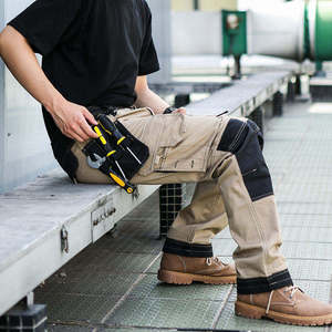 Pantalones de Trabajo para Hombre, con Múltiples Bolsillos, Transpirables, de Poliéster, Algodón y Lona, Estilo Otoñal, Peso Medio - Product Image 5