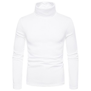 Men's Regular Fit Knitted Long Sleeve Solid Color Casual <b>Top</b> Navy Blue Front Logo Breathable <b>Thermal</b> Fabric - Product Image 2