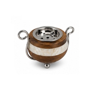 Wooden Incense <b>Burner</b> with Copper Top and Handles Aromatic Diffuser <b>for</b> Home Decor Sandalwood Material All-Season Use - Product Image 5
